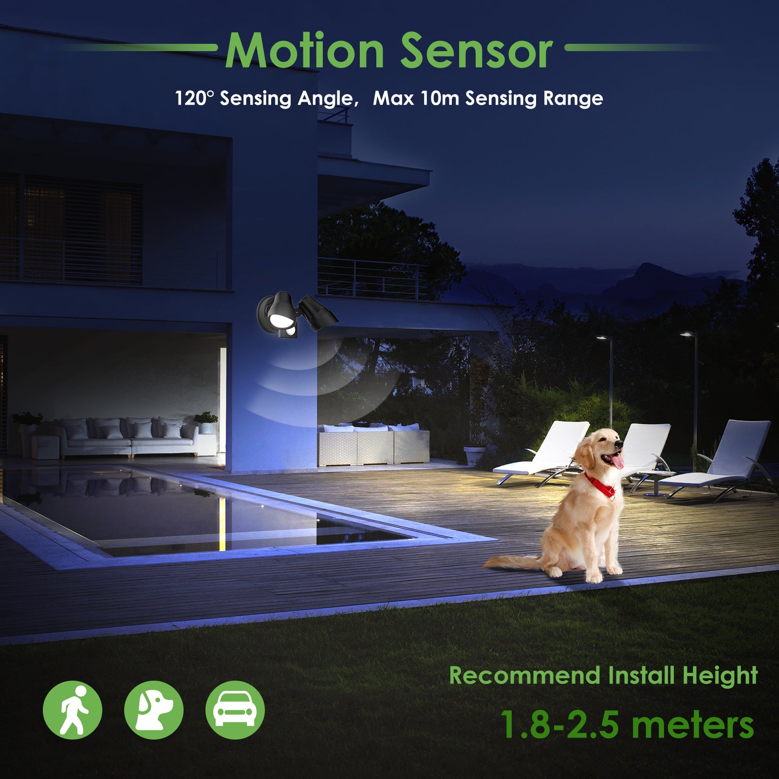 Motion sensor store outdoor security light